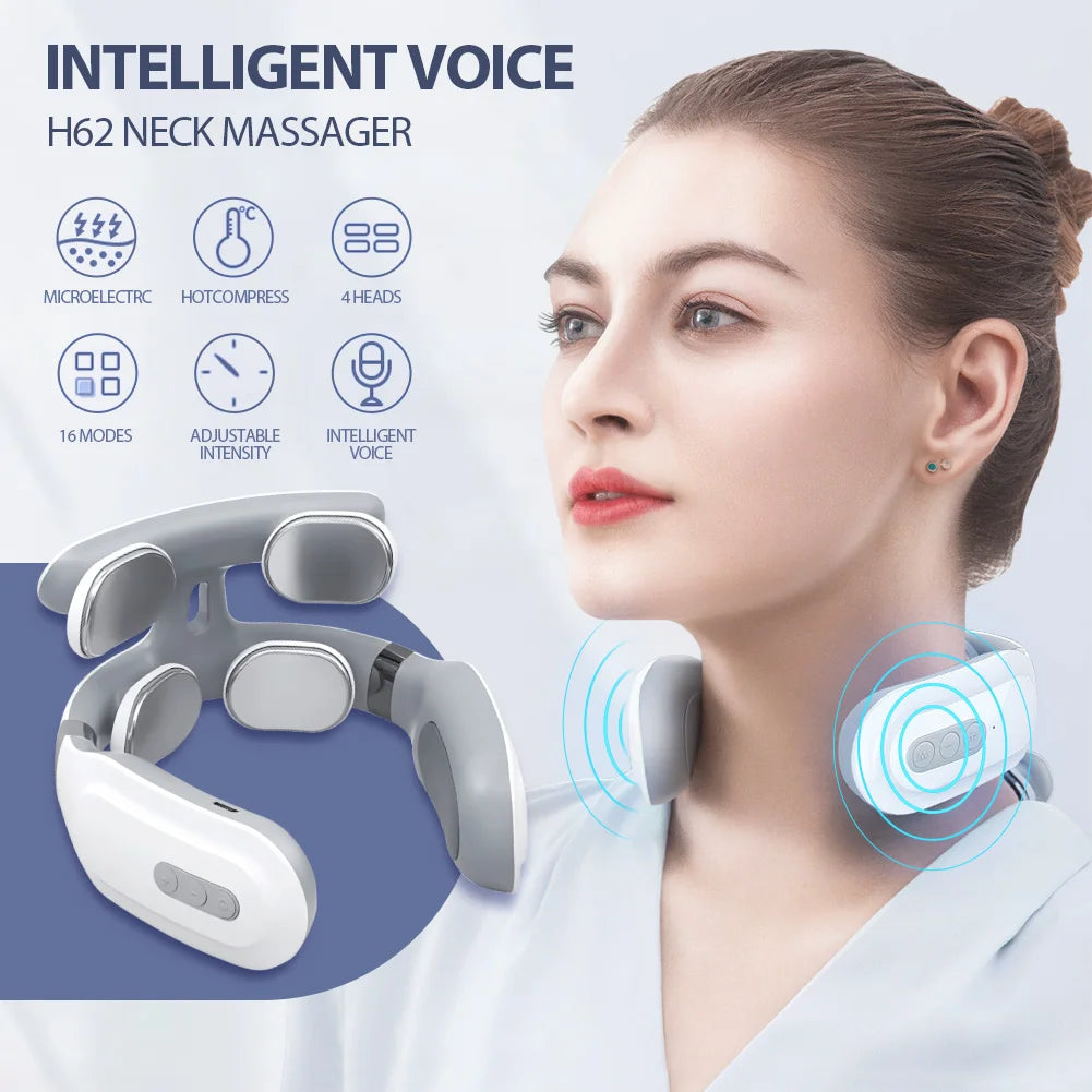 Masseur intelligent électrique TENS EMS pour le dos et le cou, 4 modes, pour la relaxation musculaire et la santé, outil de massage des épaules et cervicales