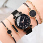 Montre Quartz Femme MOONBIFFY — Cadran Ciel Étoilé 36 mm, Bracelet Maille Alliage, Chiffres Arabes, 5 Styles | TechNova X