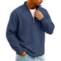 Sweat Col Polo Homme — Manches Longues, Fermeture Éclair, Coupe Ample | Automne-Hiver