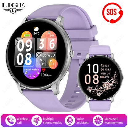 Smartwatch LIGE 2025 — Bluetooth 5.3, Écran 1,39", Santé 24h, IP68