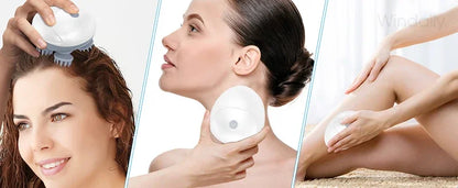 Masseur Électrique Cuir Chevelu Windaily — 4 Têtes, 3 Modes, IPX6 & Rechargeable