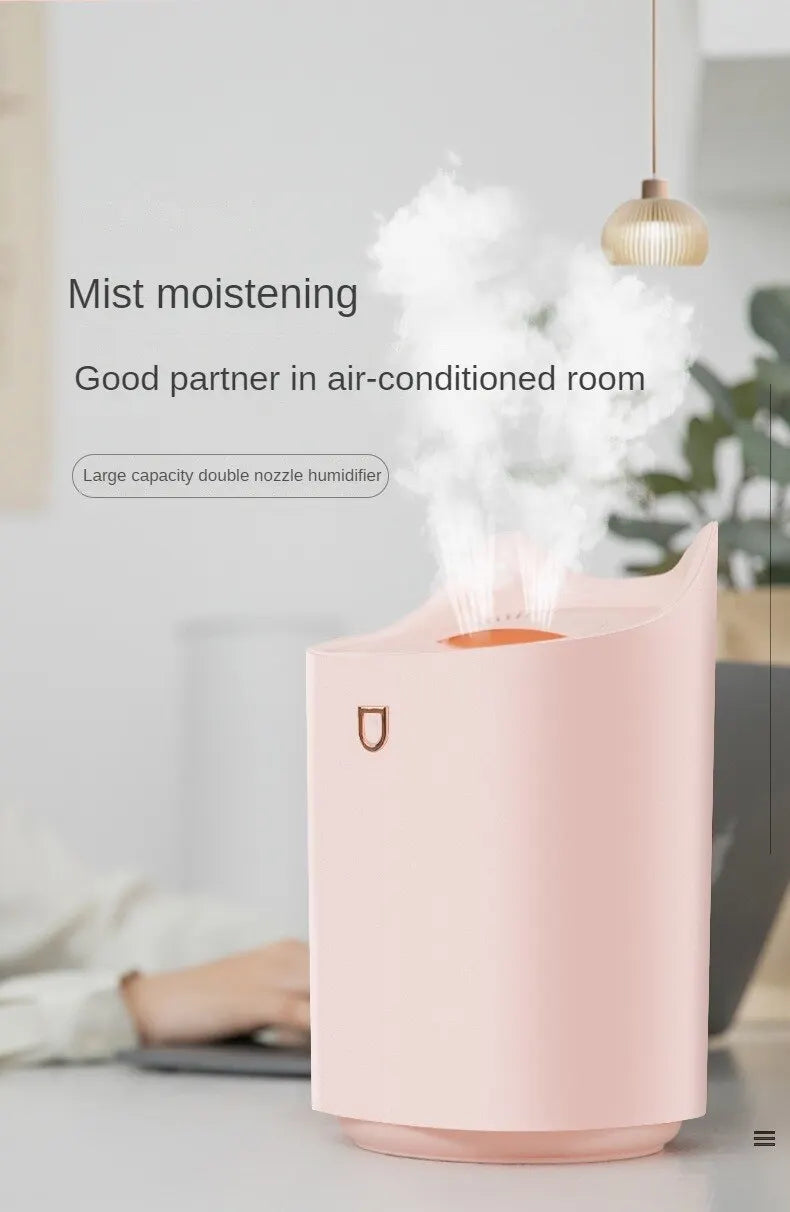 Humidificateur Double Buse 3000ml — Aromathérapie Ultrasonique, LED Ambiance & Multi-Vitesses