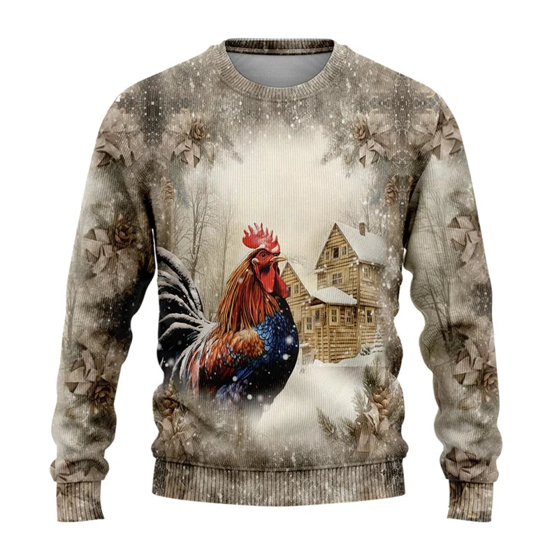 Sweat-shirt Unisexe Imprimé 3D — Style Harajuku & Y2K | Animaux de Ferme | Col Rond | Adulte & Enfant | 11 Coloris