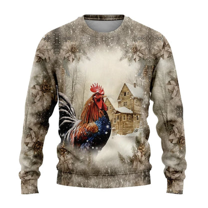 Sweat-shirt Unisexe Imprimé 3D — Animaux de Ferme | Style Harajuku Y2K | Col Rond | Enfant & Adulte | XS–6XL