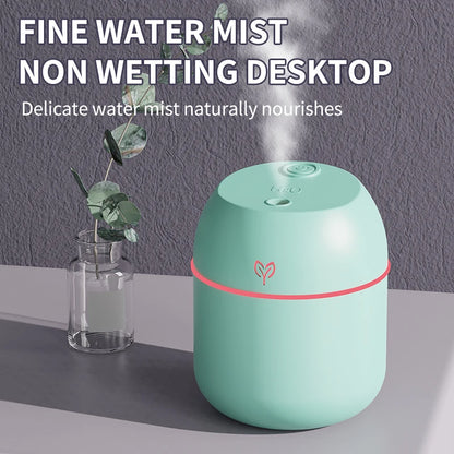 Mini Humidificateur USB 220ml — Aromathérapie, Silencieux, Arrêt Auto & 3 Coloris