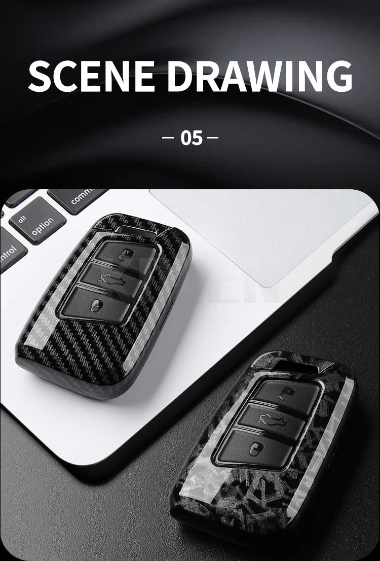 Housse de clé de voiture en Fiber de carbone ABS, pour Volkswagen VW Magotan Passat B8 Golf pour Skoda Superb A7, coque de haute qualité