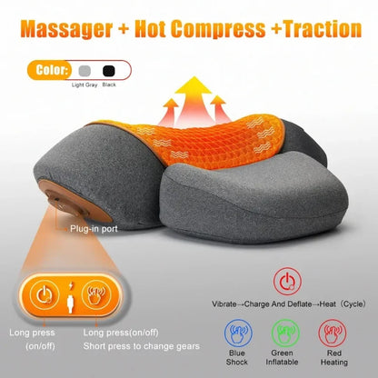 Oreiller masseur de cou électrique civière cervicale chauffage Vibration Massage dos Traction orthopédique oreillers de couchage soutien